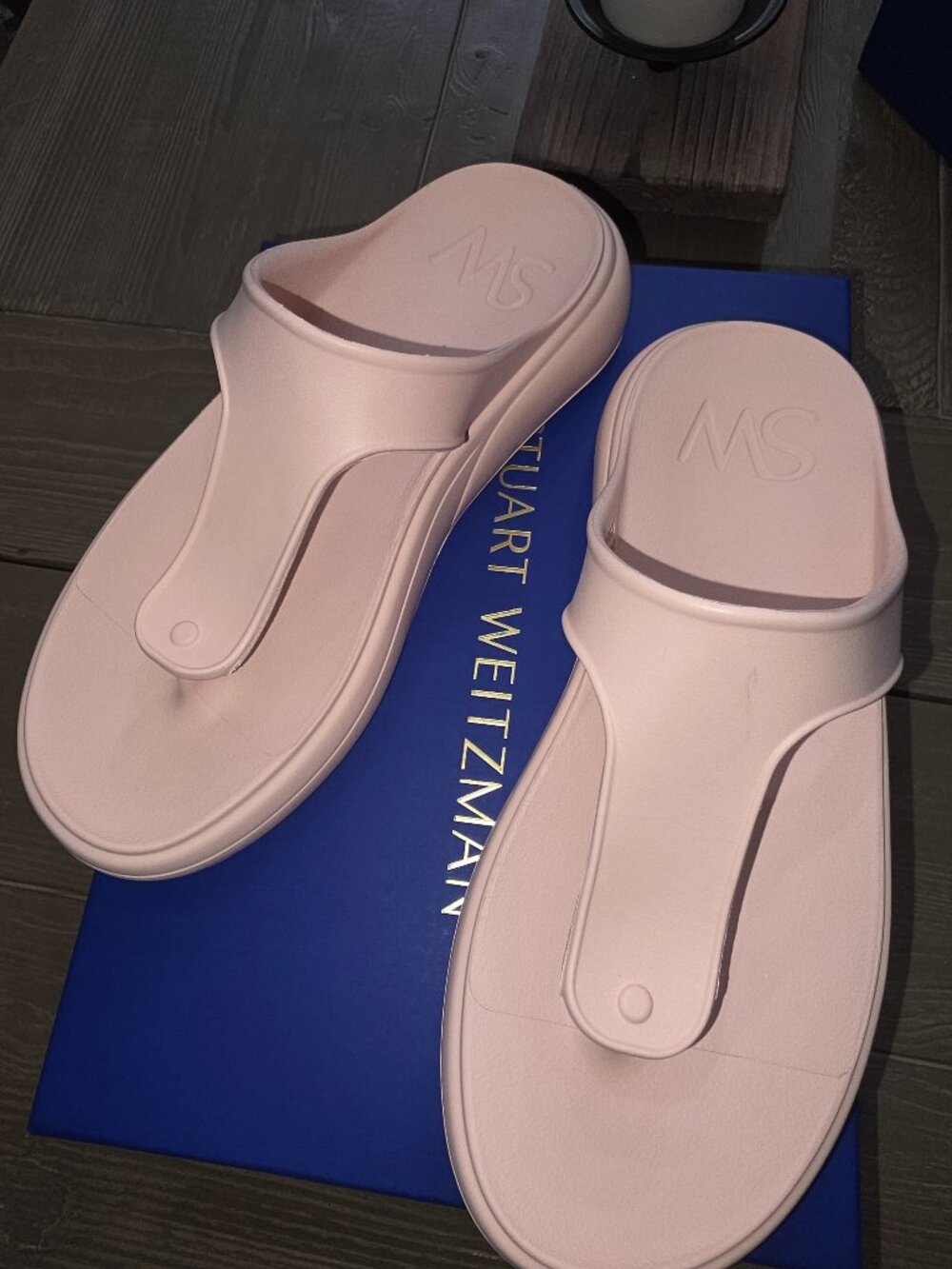 NEW Stuart Weitzman Rose Water Eva Strap Jelly Slide Sz 9